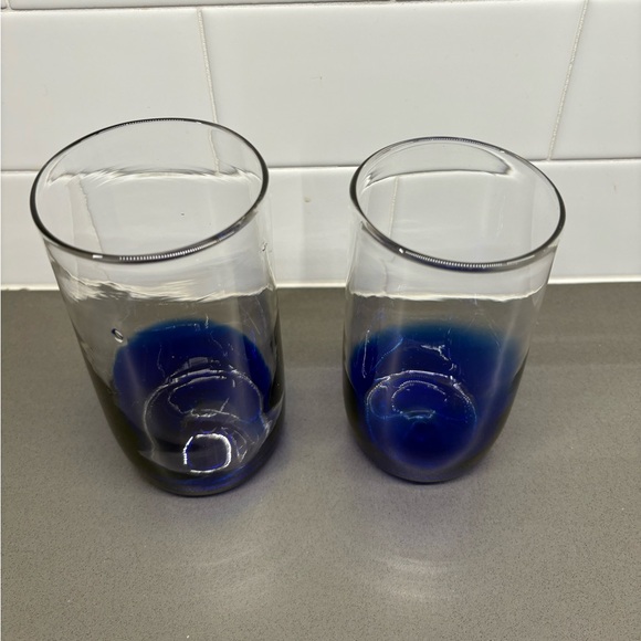 Hand Blown Cobalt Blue Glasses - Picture 3 of 5